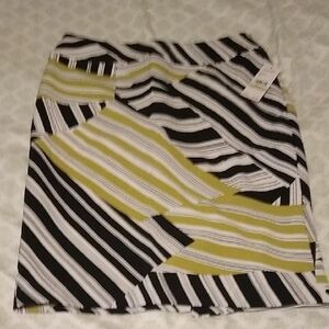 Nine West Black and Green Striped Pencil Skirt Sz 4